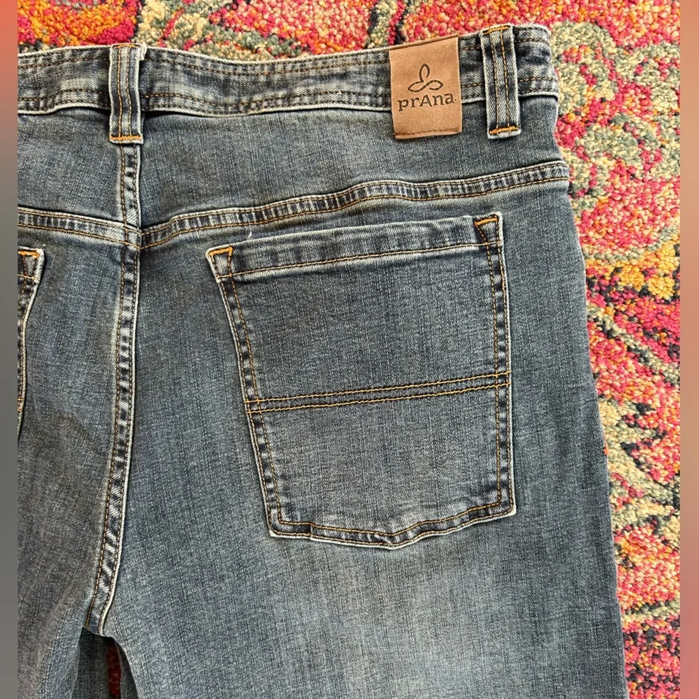 PrAna | Men's Medium Blue Denim Axiom Straight Leg Zip Fly Jeans Size 38W X 30L